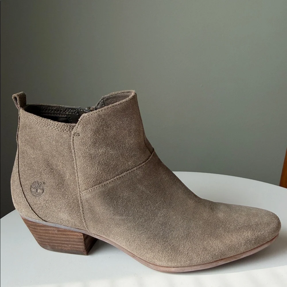Timberland khaki suede ankle boots Ortholite Insole Side Zipper